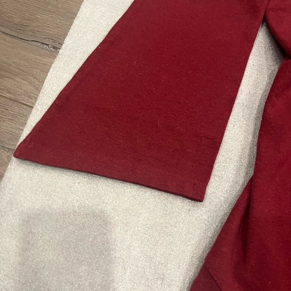 ❤️2/$50❤️[M]Nomads Hemp Wear Burgundy L/Sleeves Faux Wrap Shirt asymmetrical - Picture 6 of 8